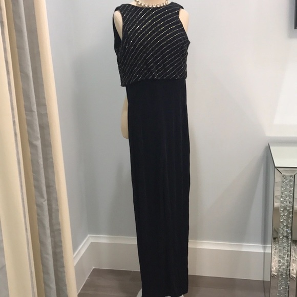 💯✅ AUTHENTIC JOSEPH RIBKOFF BLACK & GOLD JUMPSUIT - Picture 6 of 7